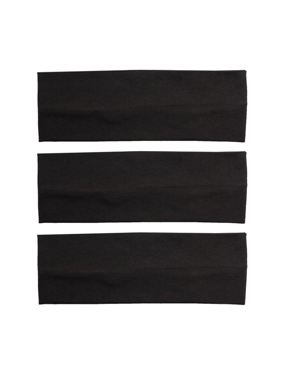 Women's Black 3 PCS Cotton Non Slip Hair Bands Sweat Thick Hair Accessories